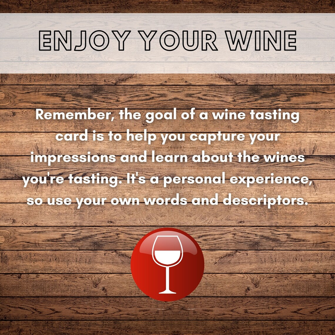 Wine Tasting Card Printable for Tasting Wine Instant Download Blind ...