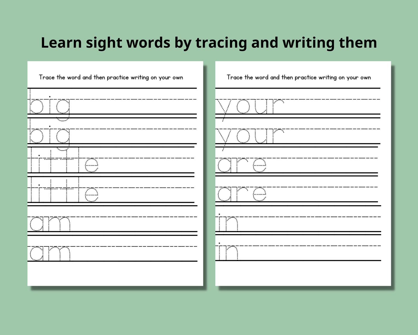 Sight Words Flash Cards Worksheets Printable for Toddler Printable for ...
