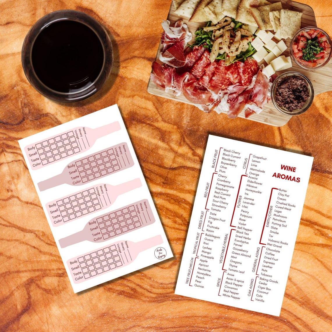 Printable Wine Tasting Cards for Wine Tasting Printable Cards for Party ...