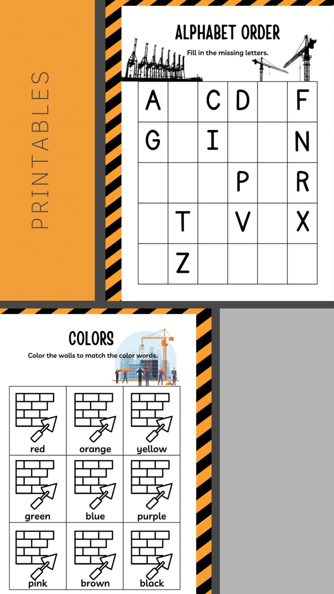 Construction Themed Worksheet Book 40pages of Activities for Etsy