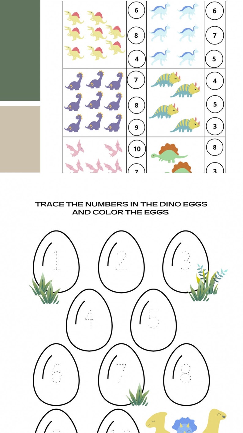 Preschool Printable Worksheets Dinosaur for Kids Book - Etsy