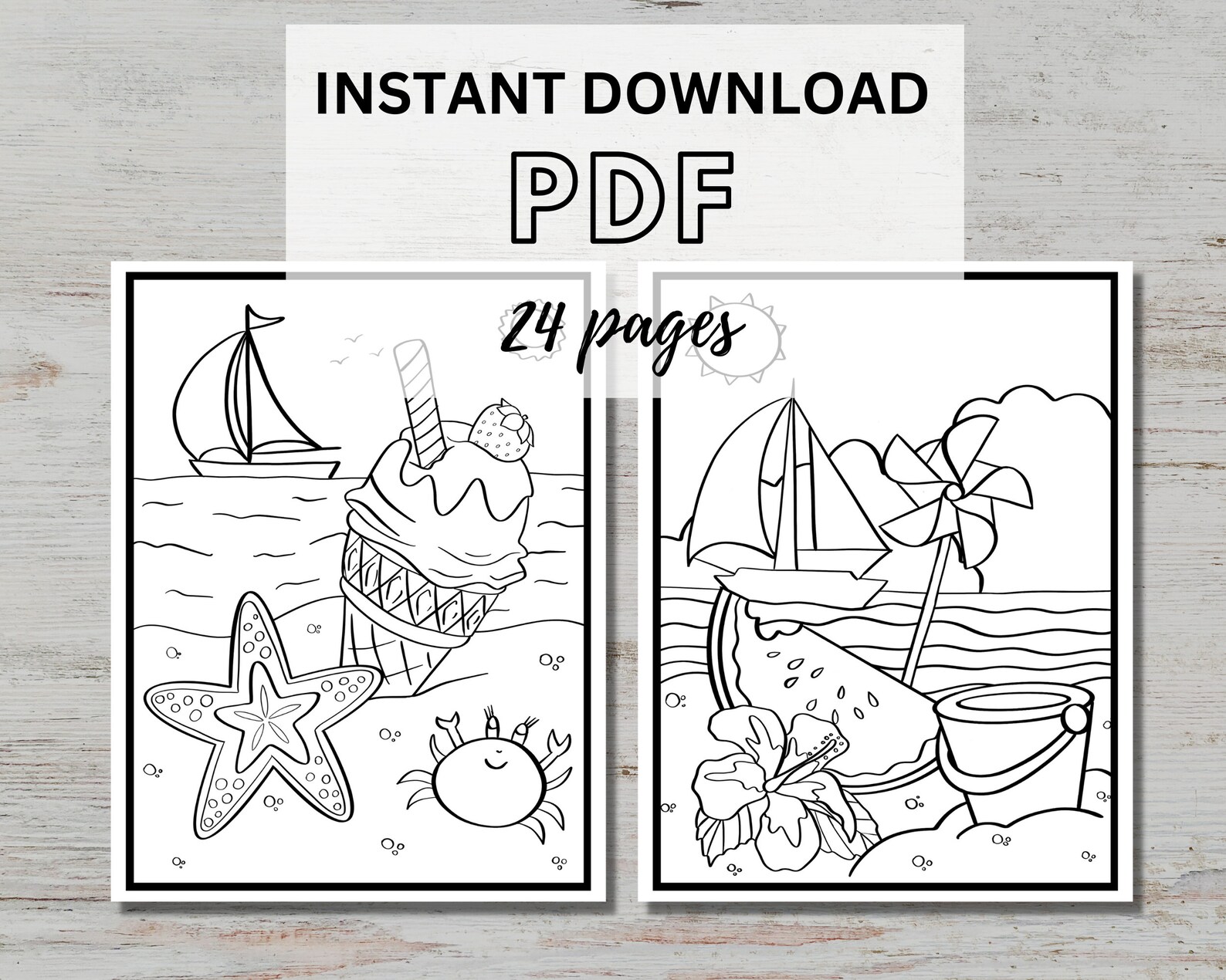 Summer Coloring Pages for Adults Kids Printable Bundle - Etsy