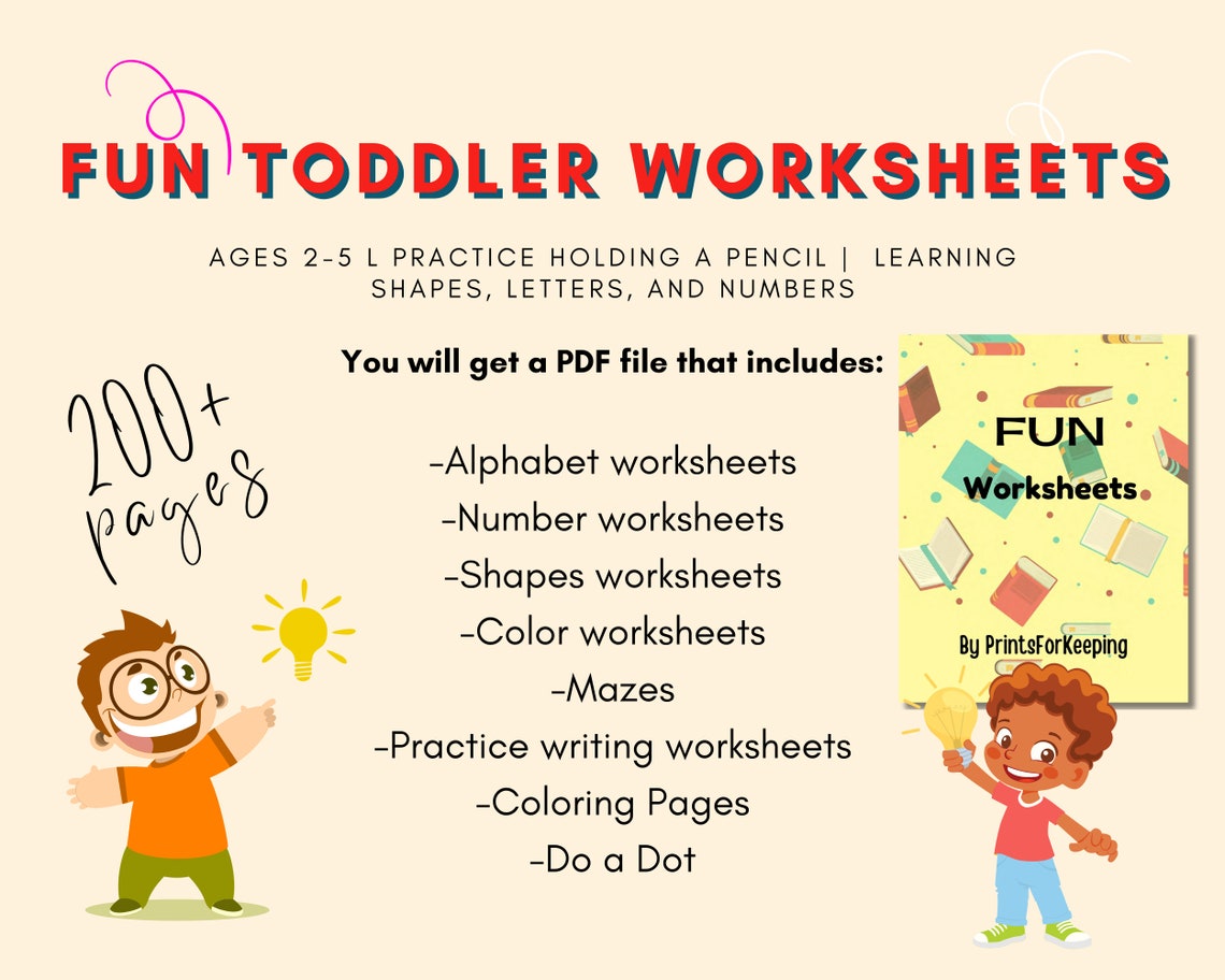 Printable Worksheets for Toddlers First Study Book to Print Activity ...