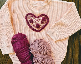 Floral Heart Sweater