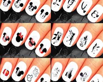 Calcomanías de uñas Disney, arte de uñas Mickey Mouse, uñas Minnie Mouse, surtido 6 hojas