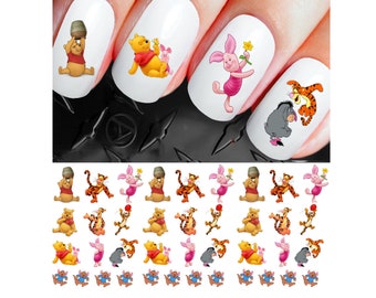 Décalcomanies à ongles Disney, nail art Winnie l'ourson, nail art de dessin animé