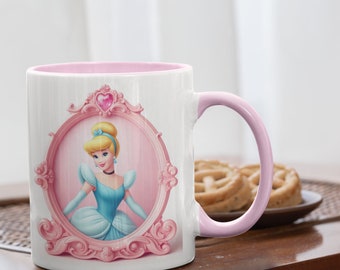 Tasse à café Disney Princesse Cendrillon personnalisée, tasse avec nom personnalisé