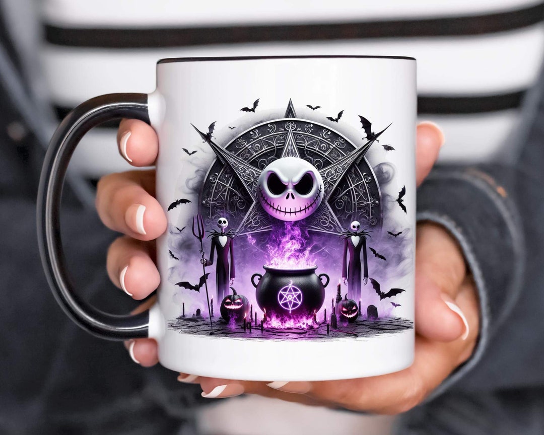 Jack Skellington Coffee Mug, Cauldron Drinkware, Witch Symbols Tea Cup m36 - Etsy