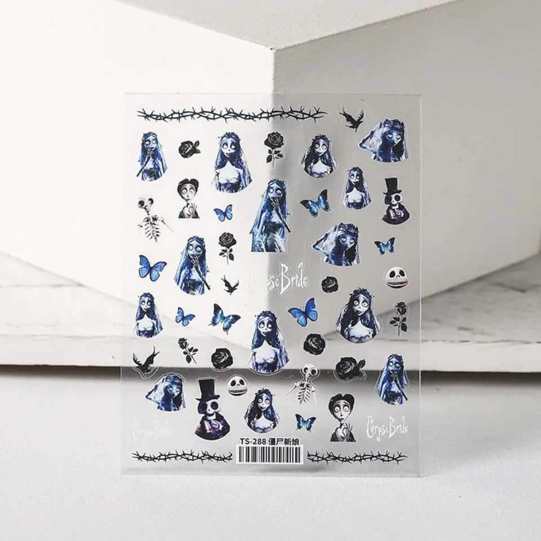 Disney Nail Art Stickers Corpse Bride Nail Decals Etsy