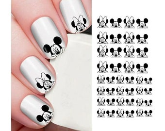 Disney nail decals, Mickey Mouse, Minnie Mouse, nail art #CG1