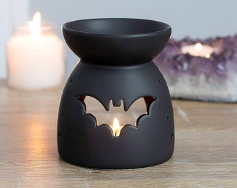 Bat oil burner, Gothic home decor, witchcraft wax burner