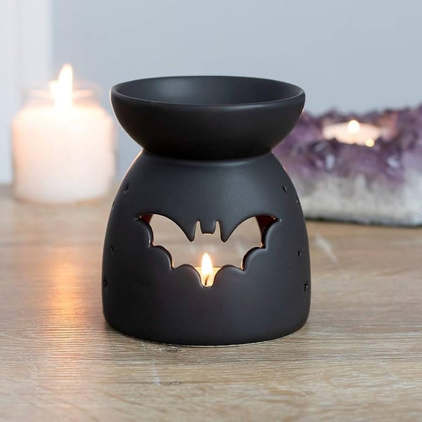 Bat oil burner, Gothic home decor, witchcraft wax burner