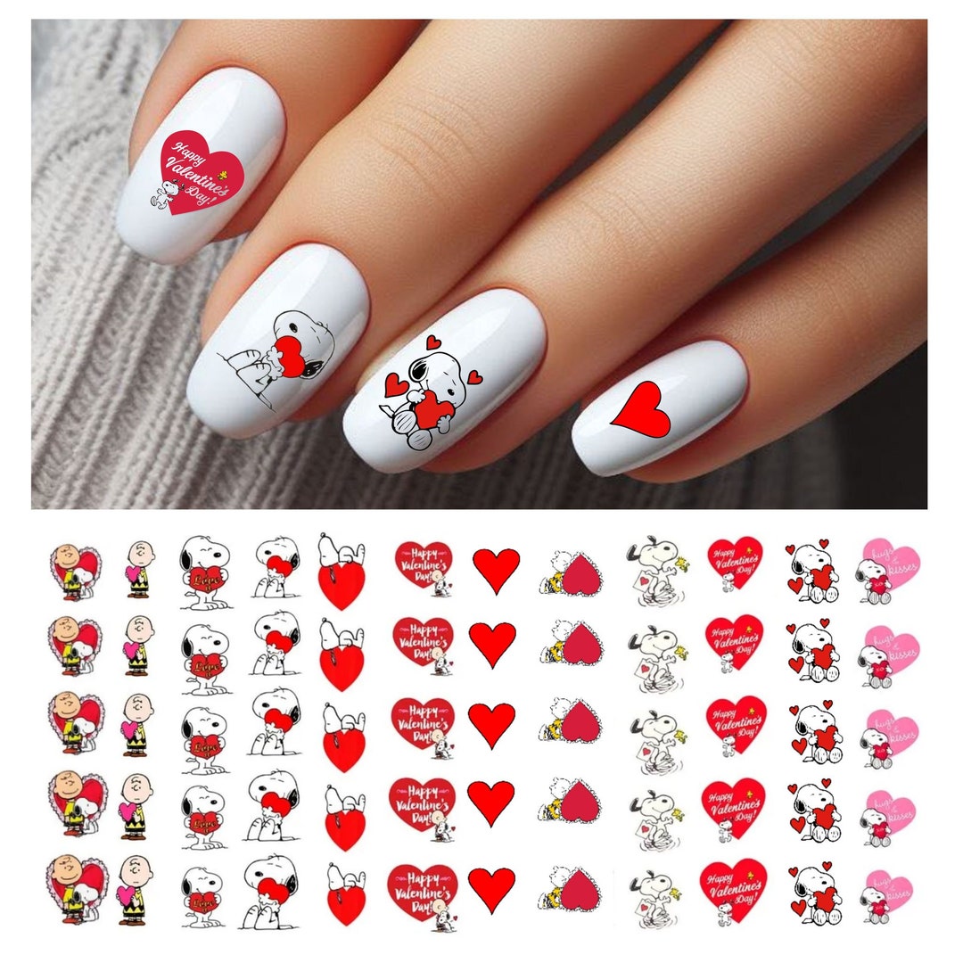 Valentines Nail Decals, Snoopy Nail Art, Love Heart, Assortment, - Etsy