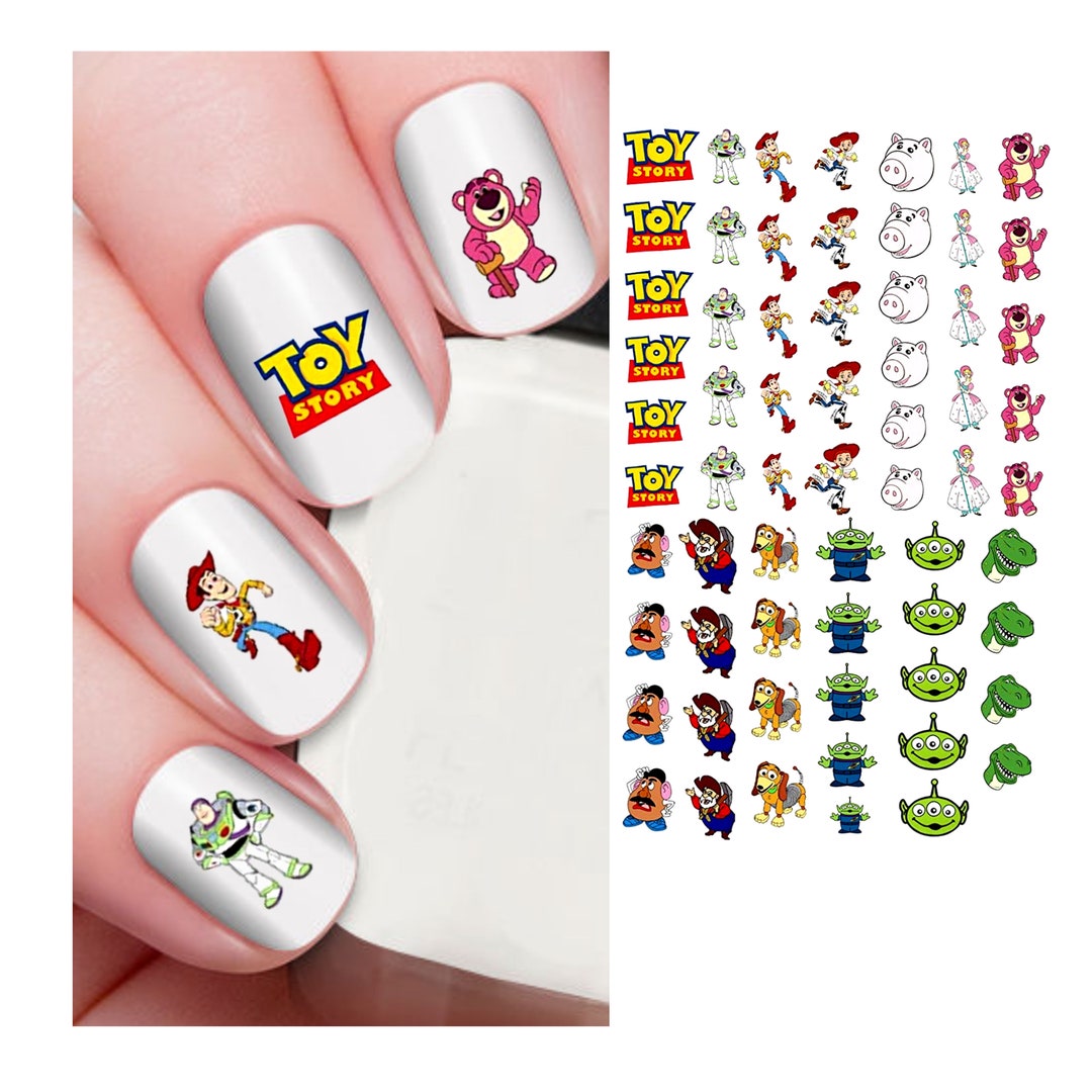 Disney Nail Decals Toy Story Nail Art Cartoon Nail Art Etsy