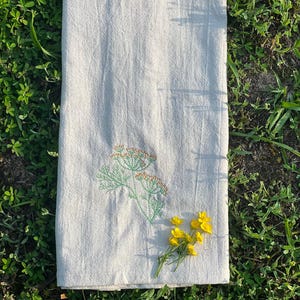 Wildflower embroidered Kitchen/Tea Towel