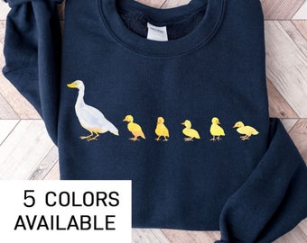 Charming Watercolor Duck Mother Pullover for Women - Perfect Valentine's Gift
