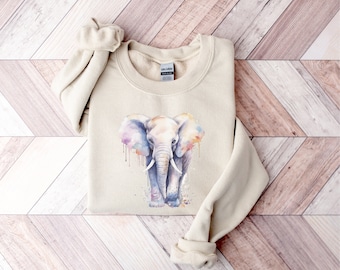 Elephant Hoodie Graphic Animal Zoo Lover Nature Sweatshirt Women