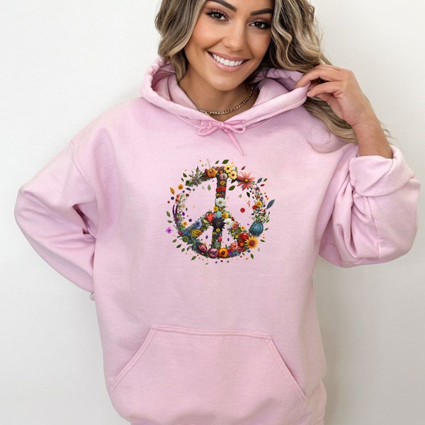 POL Peace Patch Floral Long Sleeve Hoodie