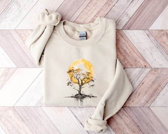 Colorful Botanical Hoodie for Tree Lovers, Environment Gift Tee for Women