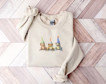 Cute Funny Frog Toad Hoodie for Her Cottagecore Aesthetic Gift
