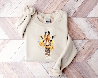 Animal Lover Hoodie for Women, Nature Giraffe Tee, Zoo Gift Sweatshirt