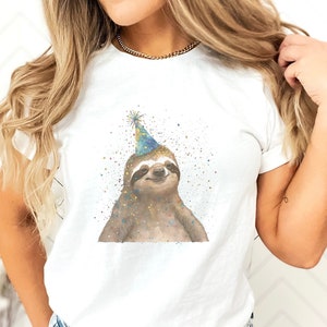 Sloth Shirt, Cute Sloth T-Shirt, Animal Lover Shirt, Sloth Shirt, Sloth, Birthday Shirt, Cute Sloth Gift Idea, Men Women Kids Party Tee