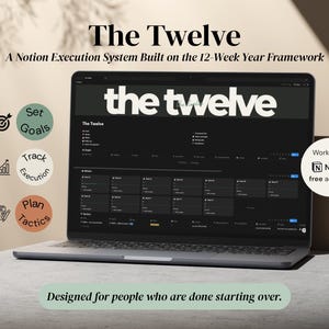The 12 | 12 Week Year Notion Template | Goal Tracker & Execution System | Weekly Accountability Planner | Digital Download