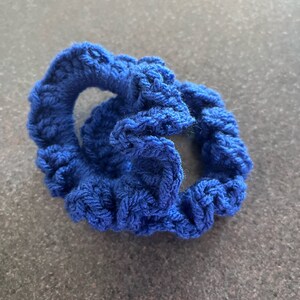 Two blue scrunchies