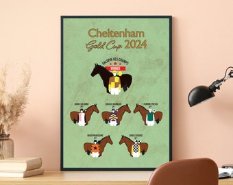 Vom Cheltenham Gold Cup 2024 inspirierter Druck, Poster, Pferderennen
