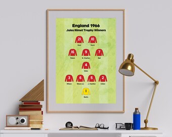 1966年イングランドサッカーワールドカップをモチーフにした版画、ポスター、スポーツアート
