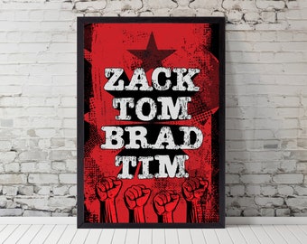 Rage Against the Machine inspired print, poster, minimal music art