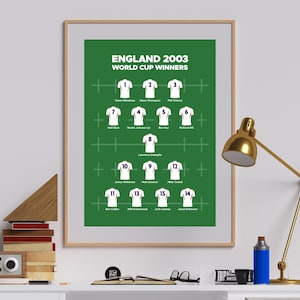 England 2003 Rugby World Cup inspired print, poster, sport art
