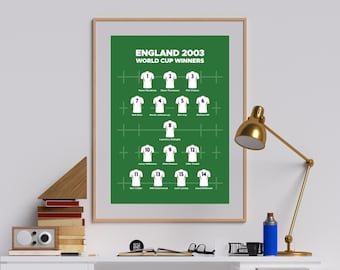 England 2003 Rugby World Cup inspired print, poster, sport art