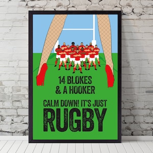 Rugby print, poster, rugby, humour, minimal art
