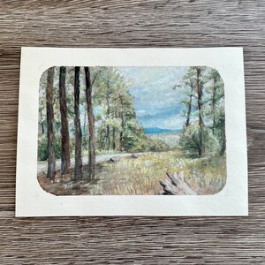 Original Watercolor Gouache Painting of A Scenic Landscape In New Mexico