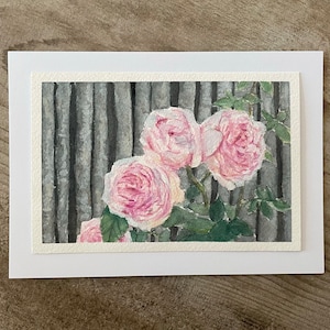 Original Pink Peonies Flower Painting Artwork