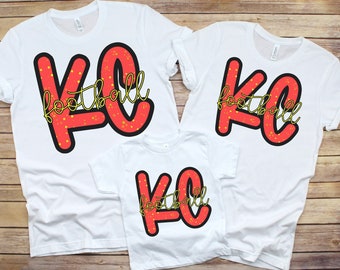 KC Chiefs Mommy and Me Football Shirts, Matching Family Kansas City Chief Football Shirt, KC Chiefs Football Shirts, Chiefs Football Apparel