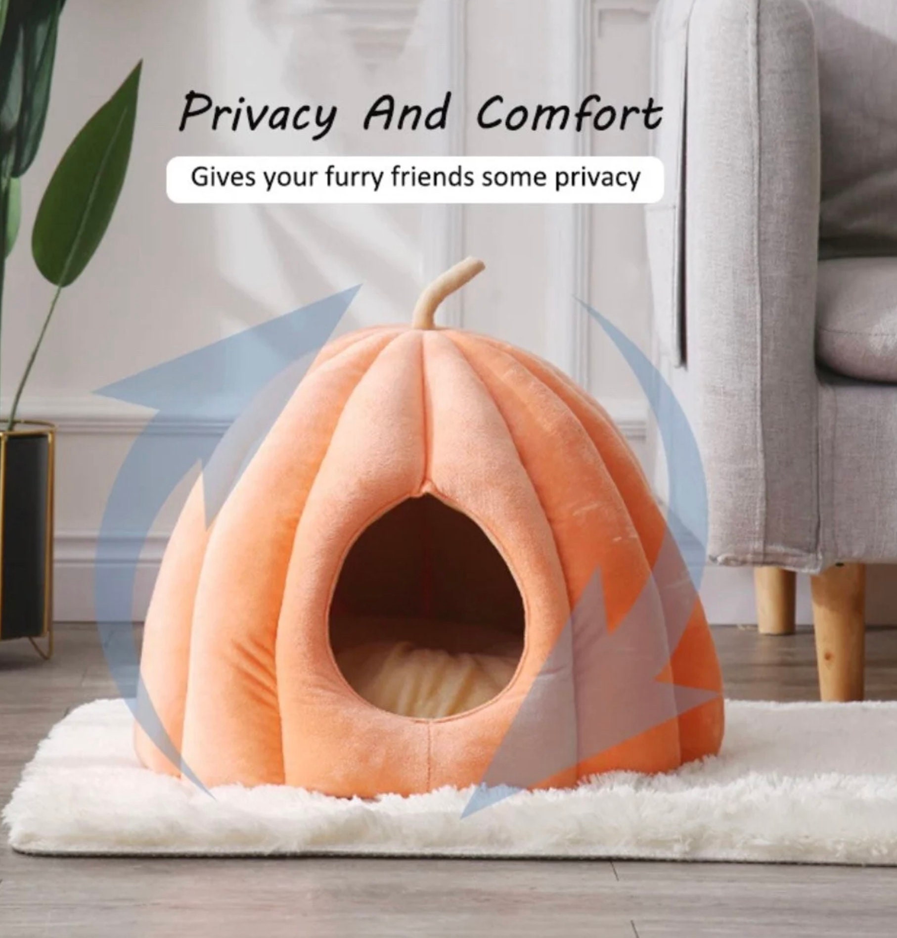 Pet Bed Warm Pumpkin Pet Bed and House Etsy UK