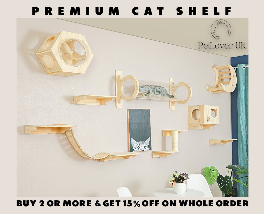 Wall Hanging Platform Ladder Cat Climbing Shelves Set Cat - Etsy UK