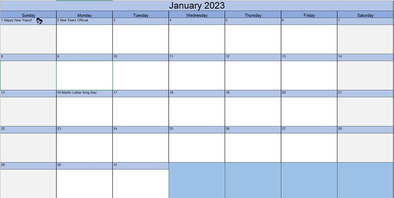 Colorful Excel Calendar 2023 - Etsy