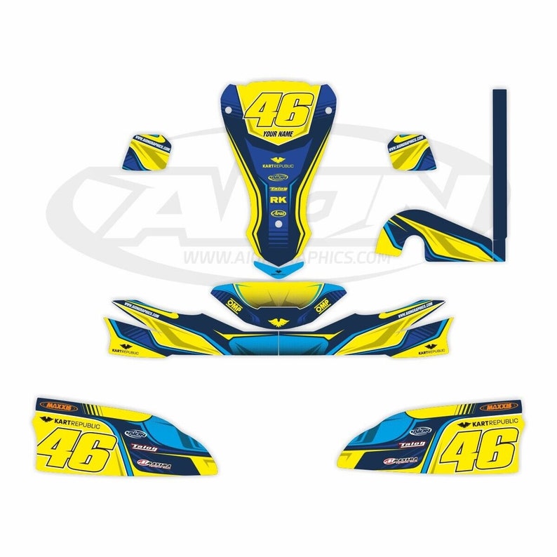 Decoration kit, stickers and stickers for Karting