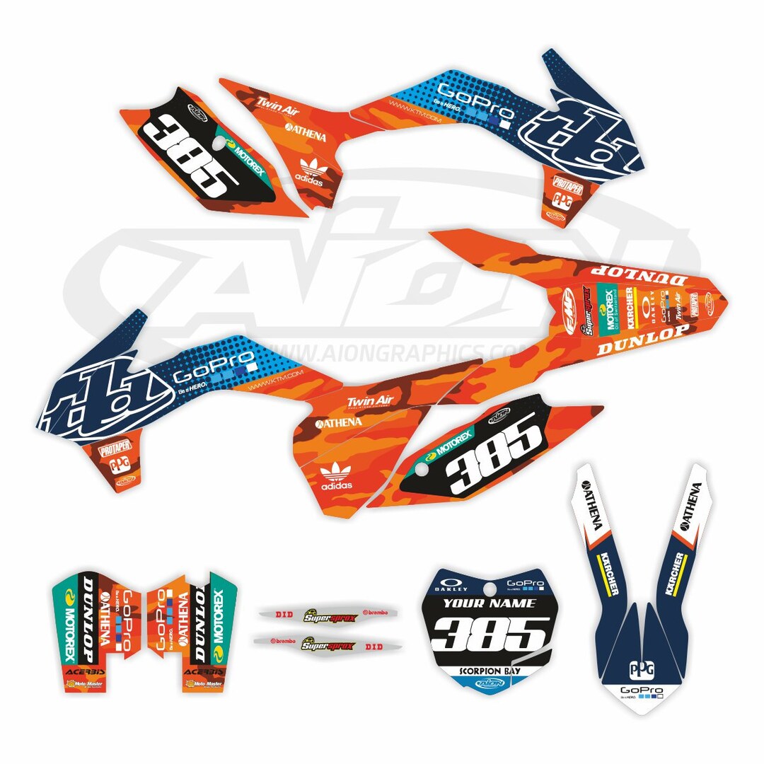 KTM Graphics Kit for a 20132014 Sx Sxf Xc Xcf Models Very Thick Decals