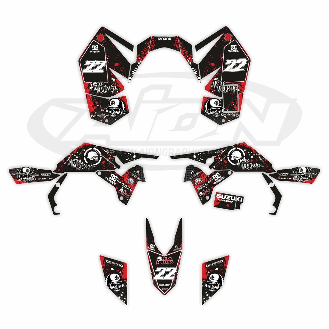 Kit Graphique Complet Pour Suzuki LTR450R (2006-2013) – Autocollants Vinyle – Mhiosgraphic