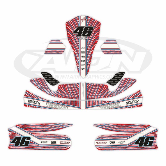 Tony Kart Graphics Kit for a OTK M4 Go Kart | Very Thick Decals