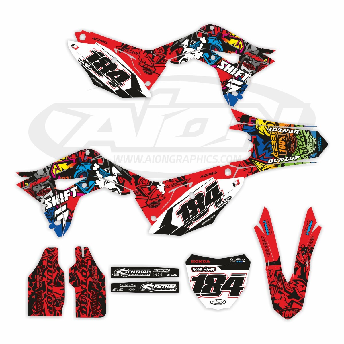 Honda Graphics Kit for a 2017-2018 CRF 250-450 Models | Very Thick ...