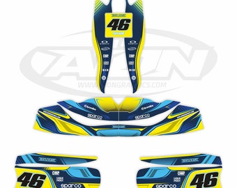 Kit grafico Tony Kart per un Go Kart OTK M7 / Decalcomanie molto spesse