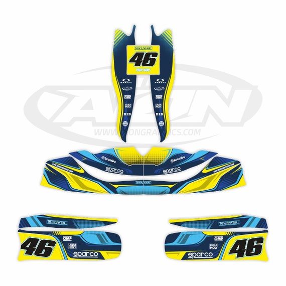 Tony Kart Graphics Kit for a OTK M7 Go Kart | Very Thick Tony Kart Graphics Kit for a OTK M7 Go Kart | Very Thick
