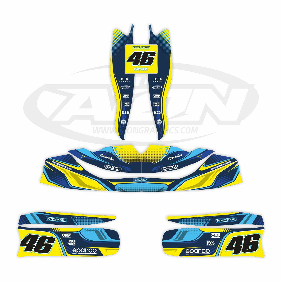 Tony Kart Graphics Kit for a OTK M7 Go Kart Very Thick Decals Etsy