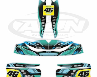 Tony Kart Graphics Kit for a OTK M7 Go Kart | Very Thick Tony Kart Graphics Kit for a OTK M7 Go Kart | Very Thick