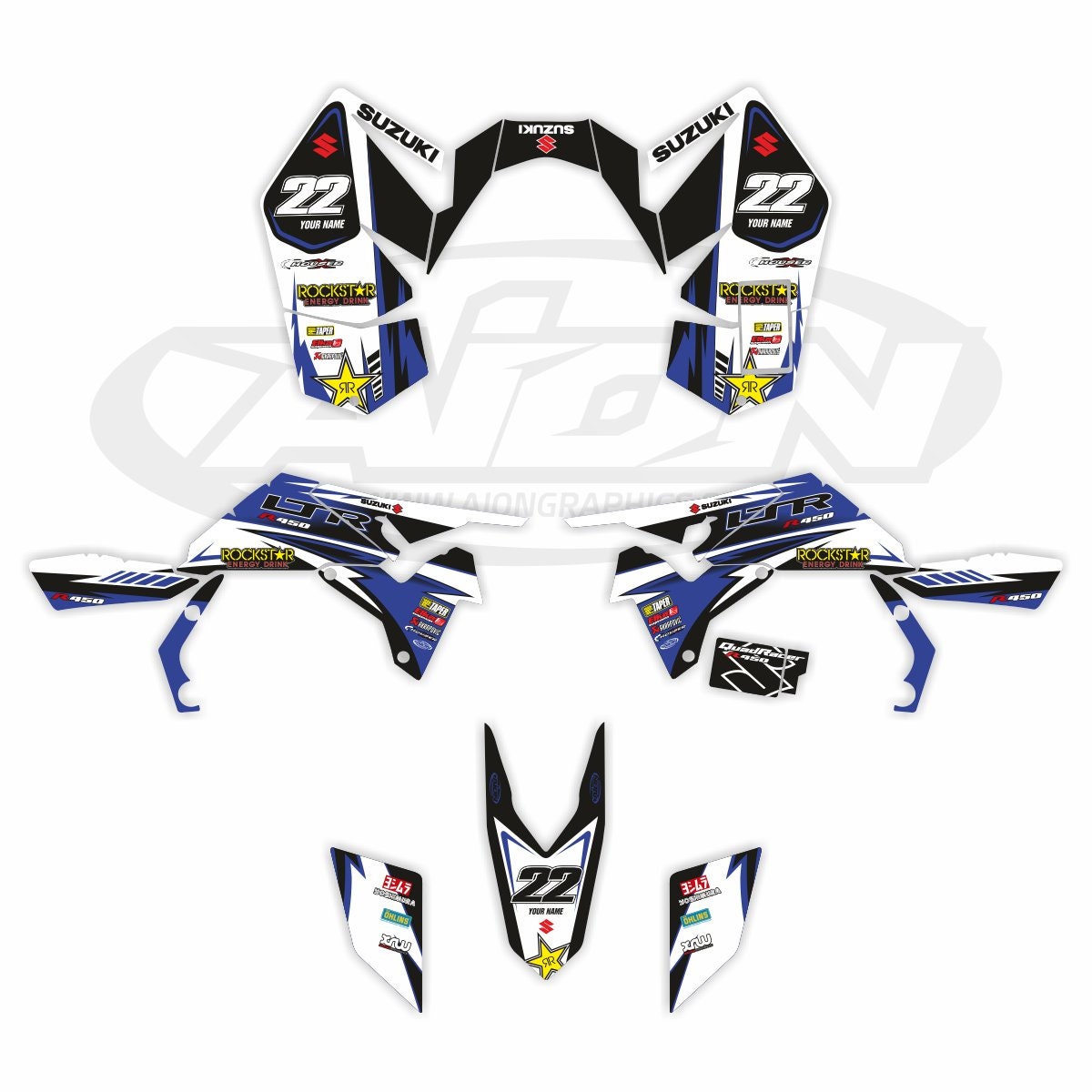 Suzuki ltr 450 atv stickers decals graphismes kit complet 2006-2014